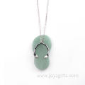 Latest Design Silver Jewelry Necklace Custom Lovely Green Slipper Meaningful Pendants